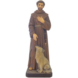 São Francisco de Assis C/ Lobo e Olhos de Vidro 80cm São Francisco de Assis C/ Lobo e Olhos de Vidro 80cm