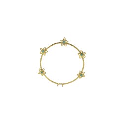 Aro de Filigrana C/ Pedras e 5 Flores 8cm