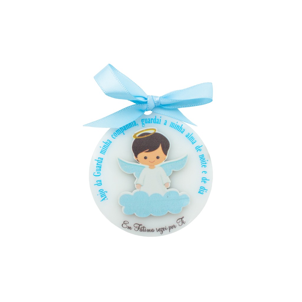 Medalhão Acrílico C/ Anjo da Guarda