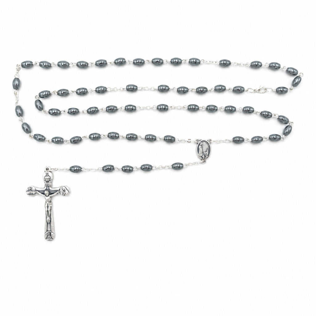 Terço de Fátima Hematite C/ Fecho