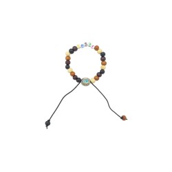 Pulseira de Madeira C/ Fátima Colorida Pulseira de Madeira C/ Fátima Colorida
