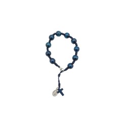 Pulseira Dezena Madeira Conta Azul/Castanho Pulseira Dezena Madeira Conta Azul/Castanho