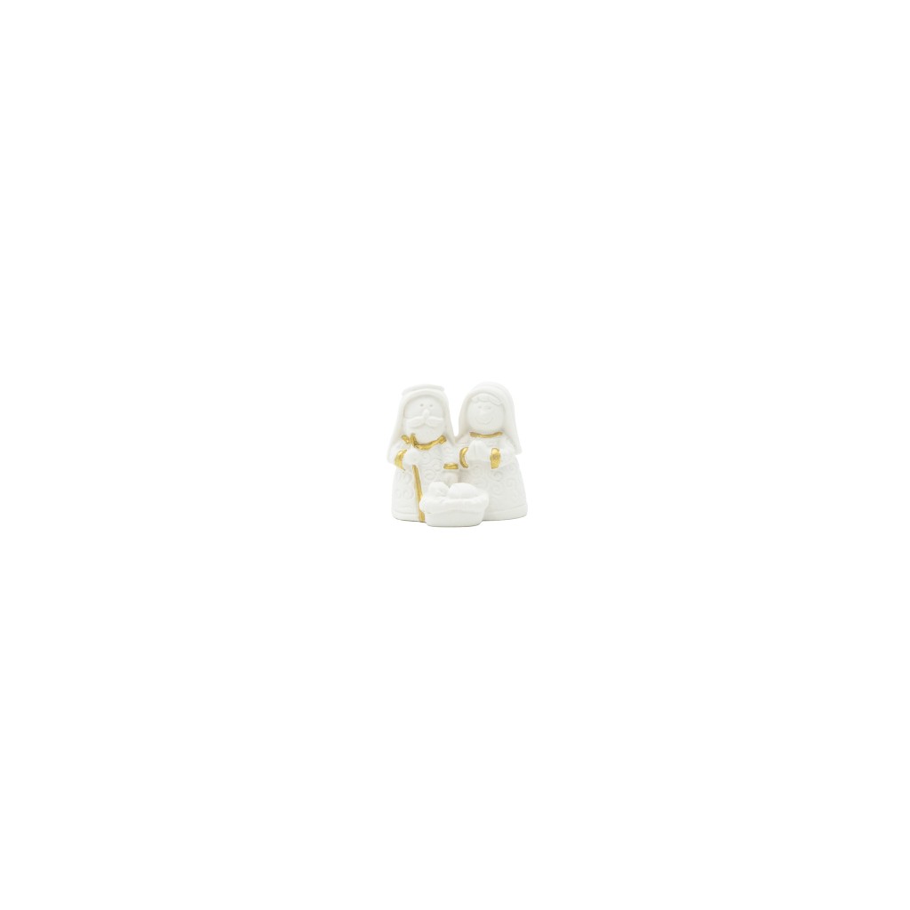 Presépio Miniatura Branco C/ Dourado 3.5cm