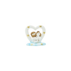 Presépio Coração Bege C/ Dourado 7cm Presépio Coração Bege C/ Dourado 7cm