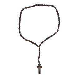 Terço de Cordão Conta Bolota em Madeira Terço de Cordão Conta Bolota em Madeira