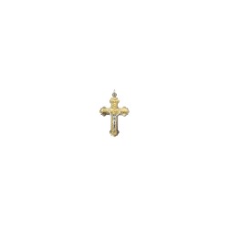 Cruz Prateada C/ Cristo Dourado 4cm Cruz Prateada C/ Cristo Dourado 4cm