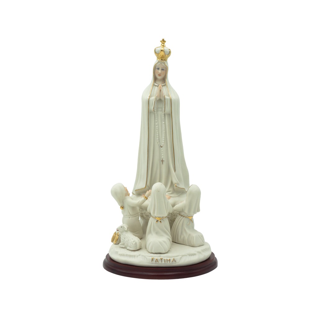 Aparição de Fátima Porcelana e Ouro 36.00cm