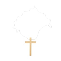 Fio C/ Cruz da Primeira Comunhão em Madeira Fio C/ Cruz da Primeira Comunhão em Madeira