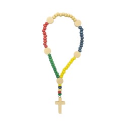 Terço Missionário C/ Cordão Elástico Conta Madeira Terço Missionário C/ Cordão Elástico Conta Madeira