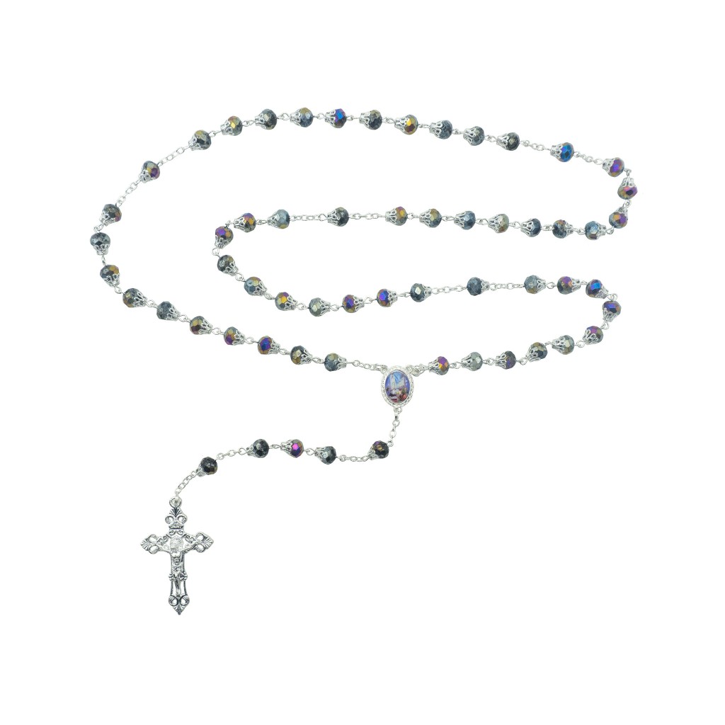 Terço de Fátima Conta Cristal Preto