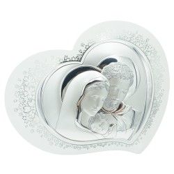 Coração Bilaminado C/ Sagrada Família e Flores 46x37cm Coração Bilaminado C/ Sagrada Família e Flores 46x37cm