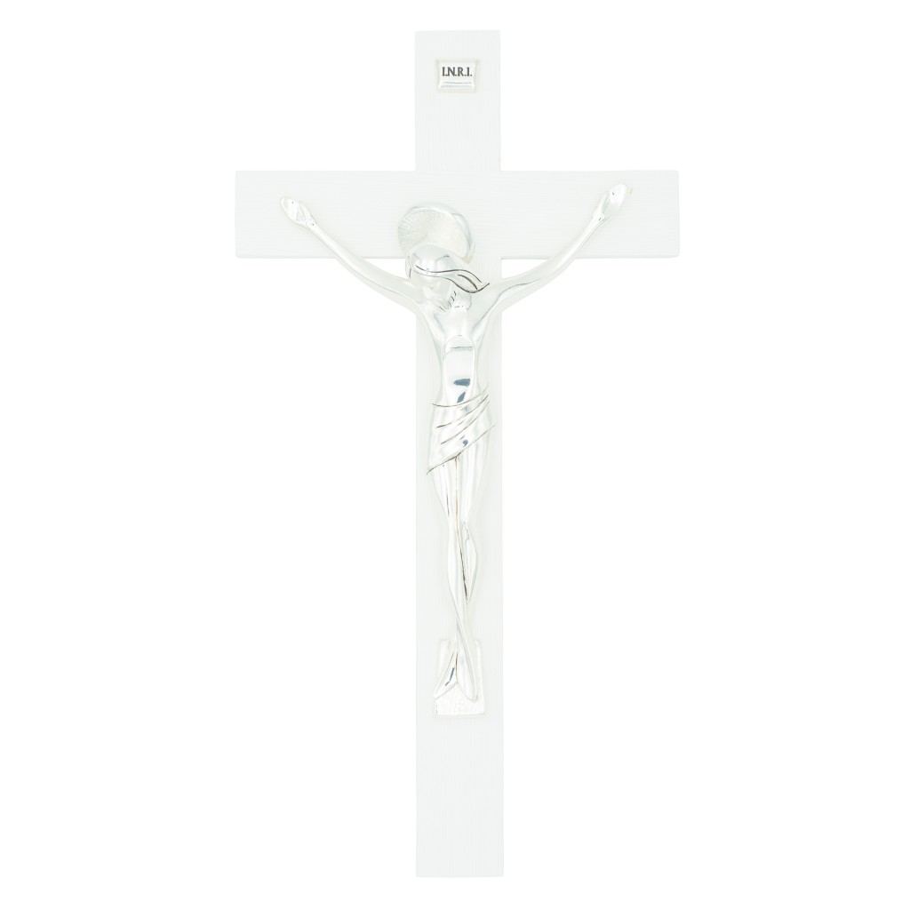 Crucifixo Branco C/ Cristo Bilaminado 53.5cm