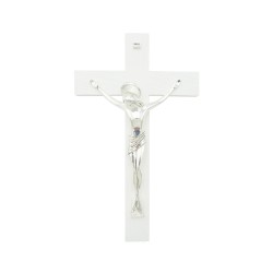Crucifixo Branco C/ Cristo Bilaminado 31cm Crucifixo Branco C/ Cristo Bilaminado 31cm