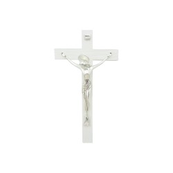 Crucifixo Branco C/ Cristo Bilaminado 23cm Crucifixo Branco C/ Cristo Bilaminado 23cm