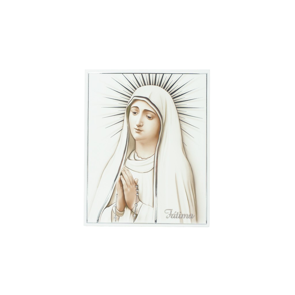 Placa Nª Sr.ª Fátima C/ Véu e Bilaminado 20 x 25cm