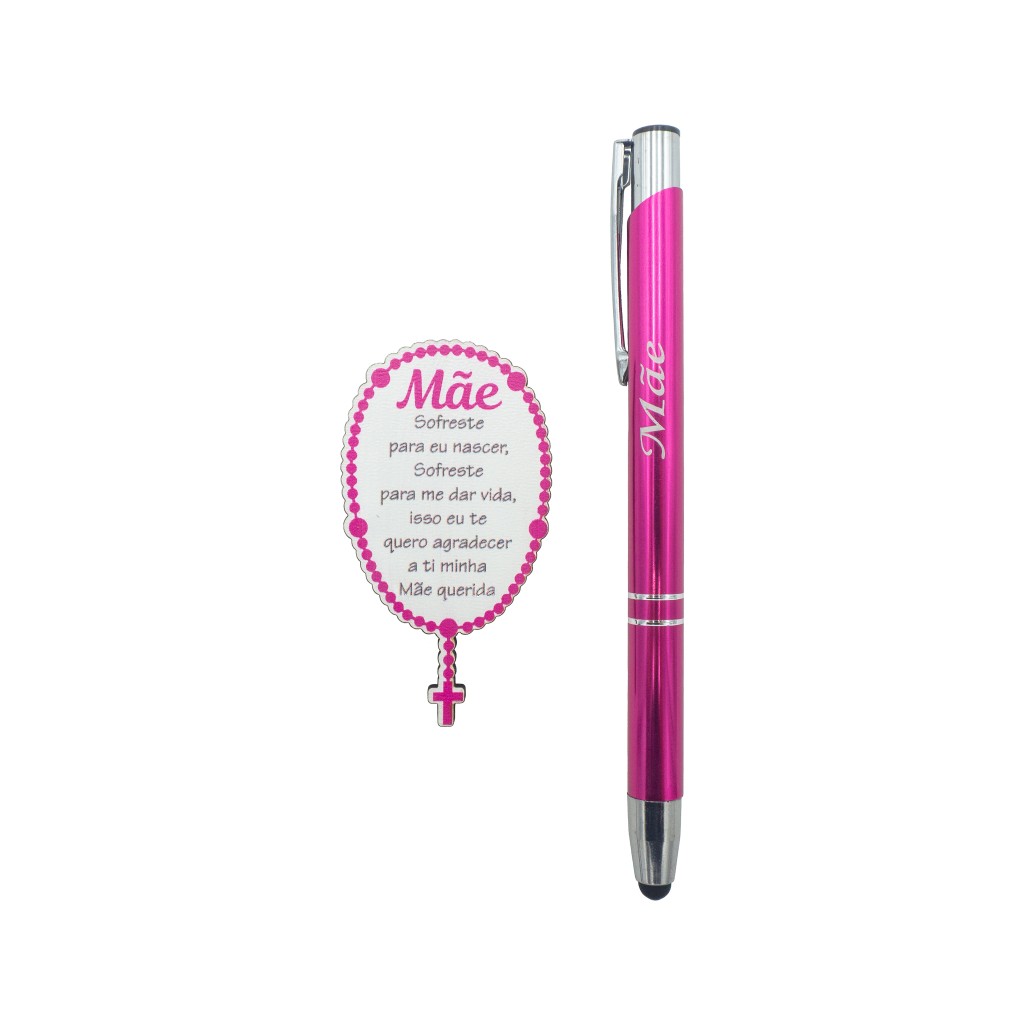 Caneta Touch e Íman de Madeira C/ Nomes