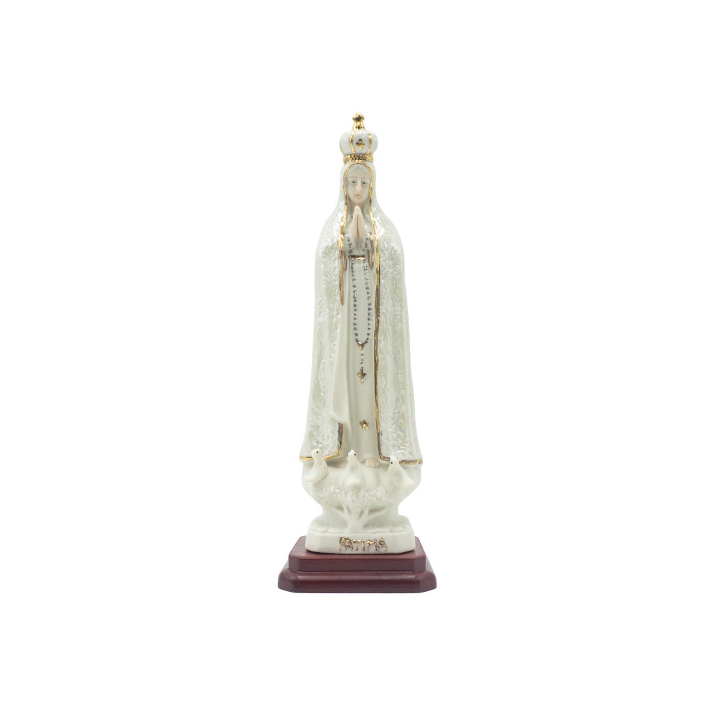 Nossa Senhora de Fátima Coroada Porcelana Per. 19.5cm