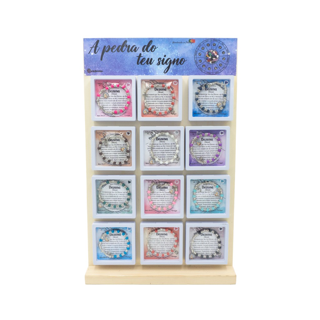 Pulseira Dezena C/ Pedra Vulcânica Div. Cores