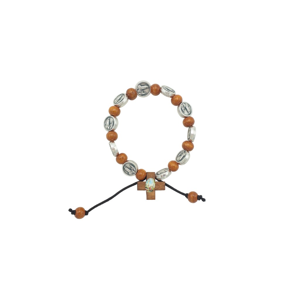 Pulseira Elástica em Madeira de Fátima