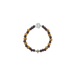 Pulseira de Madeira C/ Cruz e Medalha Pulseira de Madeira C/ Cruz e Medalha