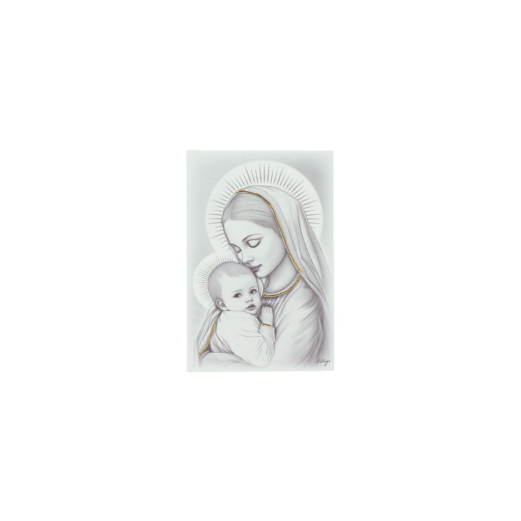Quadro/ Placa C/ Amor de Mãe P/B 9x13.5cm