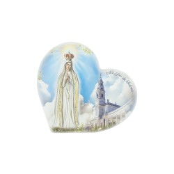 Quadro/ Placa Coração C/ Coroada e Santuário Color. 20x18cm Quadro/ Placa Coração C/ Coroada e Santuário Color. 20x18cm