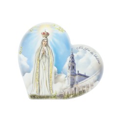 Quadro/ Placa Coração C/ Coroada e Santuário Color. 28x26cm Quadro/ Placa Coração C/ Coroada e Santuário Color. 28x26cm