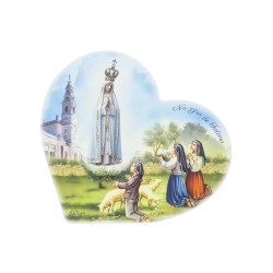 Quadro/ Placa Coração C/ Aparição e Santuário Color. 28x26cm Quadro/ Placa Coração C/ Aparição e Santuário Color. 28x26cm