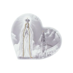 Quadro/ Placa Coração C/ Coroada e Santuário P/B 28x26cm Quadro/ Placa Coração C/ Coroada e Santuário P/B 28x26cm