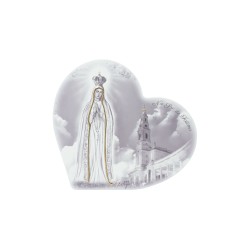 Quadro/ Placa Coração C/ Coroada e Santuário P/B 20x18cm Quadro/ Placa Coração C/ Coroada e Santuário P/B 20x18cm