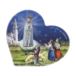 Quadro/ Placa Coração C/ Aparição e Santuário Color. 36x33cm Quadro/ Placa Coração C/ Aparição e Santuário Color. 36x33cm