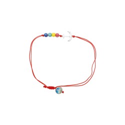 Pulseira Cordão C/ Contas Color. + Âncora Pulseira Cordão C/ Contas Color. + Âncora