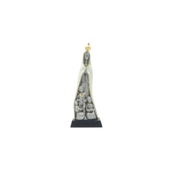 Aparição de Fátima Estilizada Porcelana Prata Pérola 16.5cm Aparição de Fátima Estilizada Porcelana Prata Pérola 16.5cm