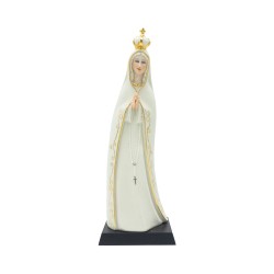 Nossa Senhora Fátima Estilizada Porcelana Filete Ouro 32cm Nossa Senhora Fátima Estilizada Porcelana Filete Ouro 32cm
