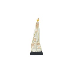 Aparição Fátima Estilizada Porcelana Filete Ouro 16.5cm Aparição Fátima Estilizada Porcelana Filete Ouro 16.5cm