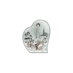 Coração Bilaminado C/ Aparição de Fátima 16x19.5cm Coração Bilaminado C/ Aparição de Fátima 16x19.5cm