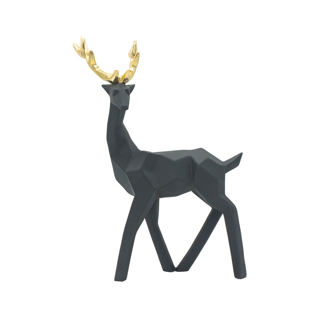 Rena Origami Preto C/ Dourado 30cm