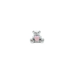 Urso do Amor Argentado C/ Cor de Rosa 5x3cm Urso do Amor Argentado C/ Cor de Rosa 5x3cm