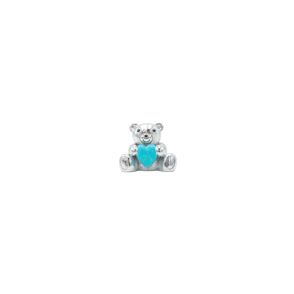 Urso do Amor Argentado C/ Azul 5x3cm