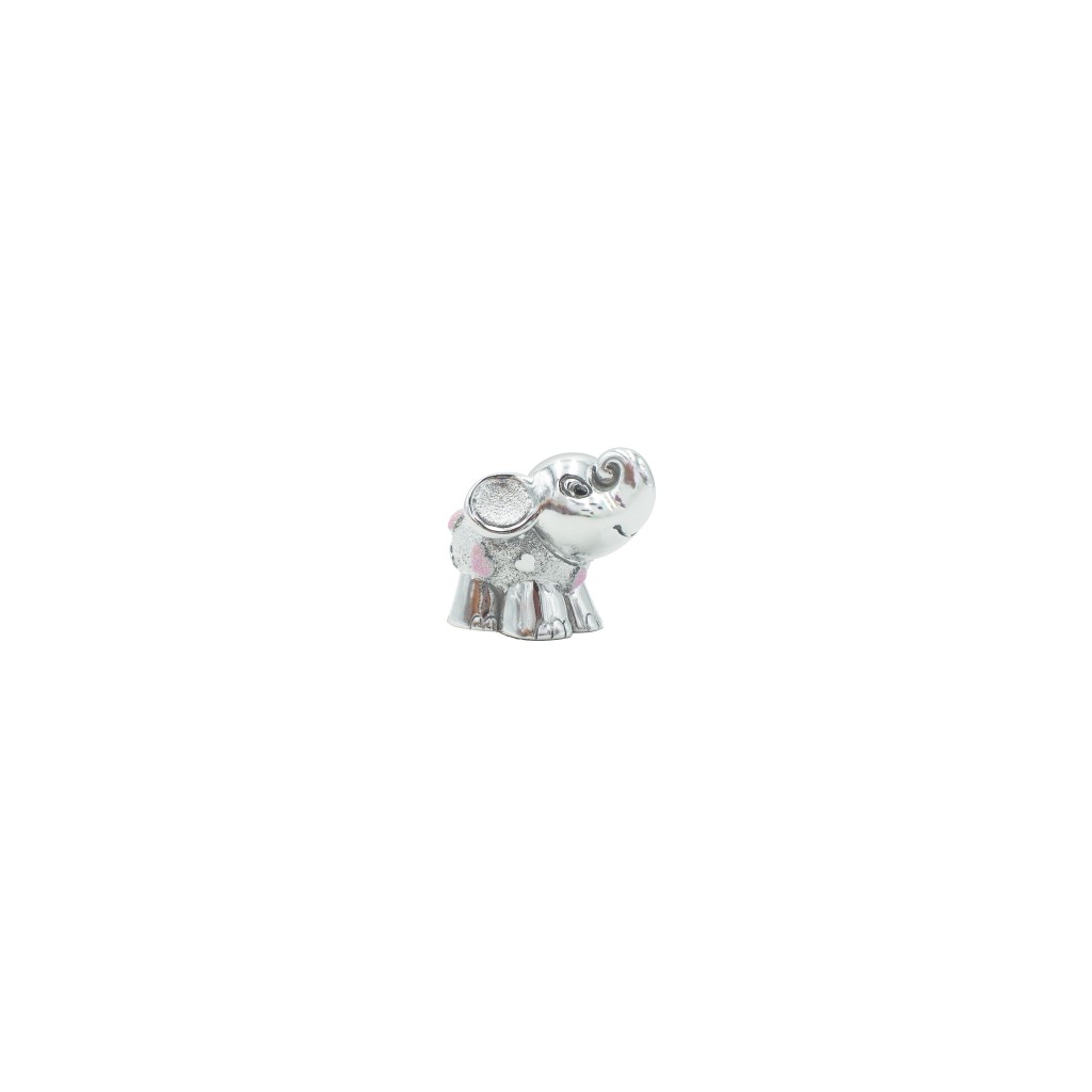 Elefante Argentado C/ Cor de Rosa 5x3cm