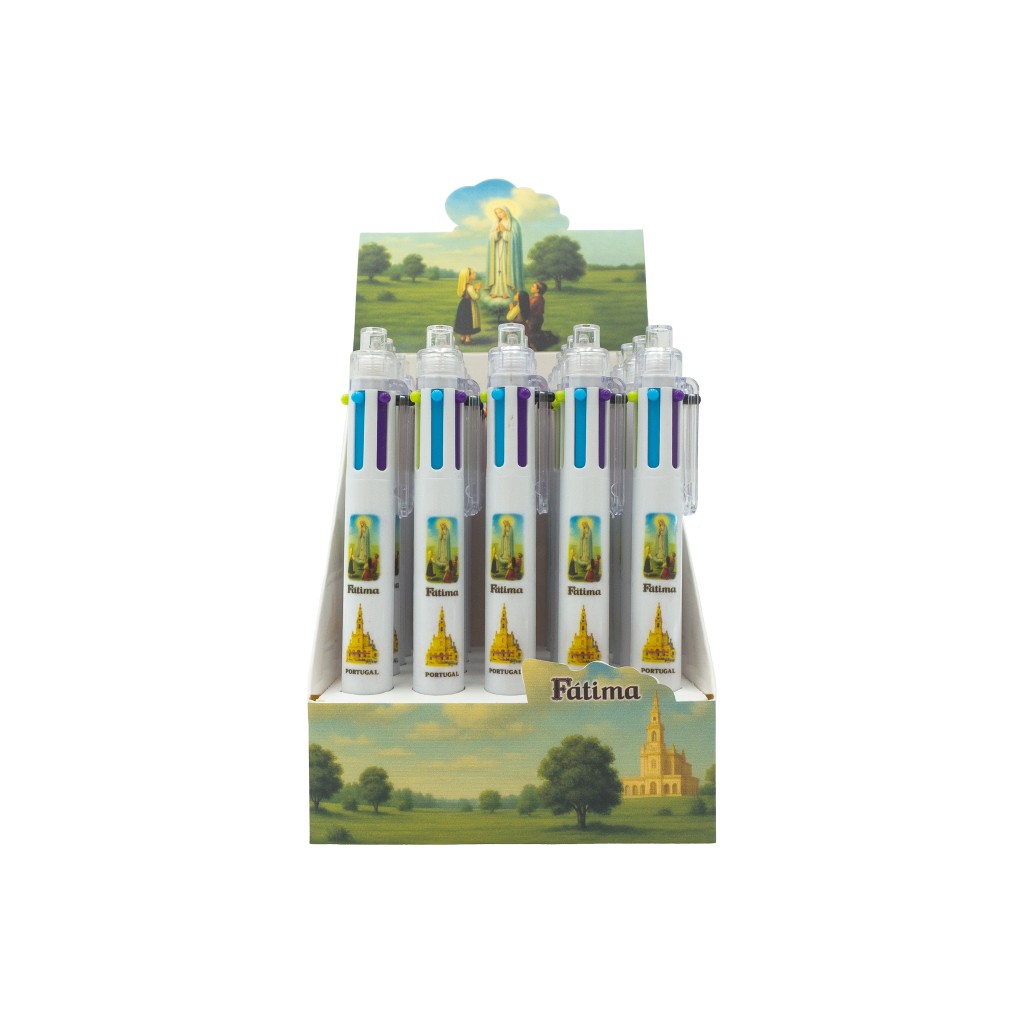 Caneta de Fátima C/ 6 Cores