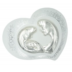 Placa Coração C/Sagrada Família Bilaminada 56x45cm Placa Coração C/Sagrada Família Bilaminada 56x45cm