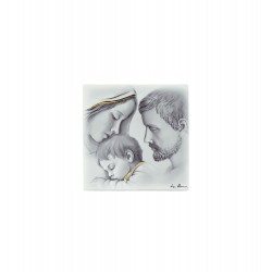 Quadro/ Placa C/ Sagrada Família P/B 12x12cm Quadro/ Placa C/ Sagrada Família P/B 12x12cm