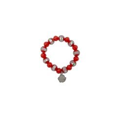 Pulseira Contas Rosas Medalha de Fátima Pulseira Contas Rosas Medalha de Fátima