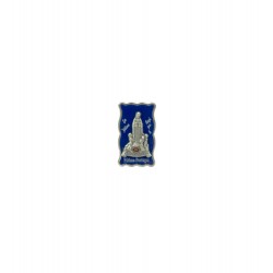 Placa C/ Moldura Fátima Metal, Fundo Azul 6cm Placa C/ Moldura Fátima Metal, Fundo Azul 6cm