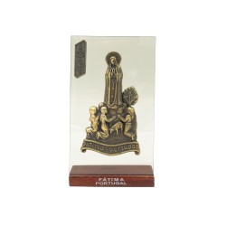 Placa de Vidro com Fátima 18*10cm Placa de Vidro com Fátima 18*10cm