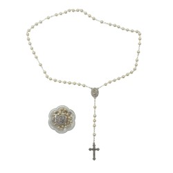 Terço Conta Vidro Cadeado Nikelado Caixa Flor Terço Conta Vidro Cadeado Nikelado Caixa Flor