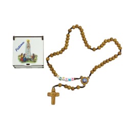 Terço de Fátima Madeira e Cordão C/Caixa Ilustrada Terço de Fátima Madeira e Cordão C/Caixa Ilustrada